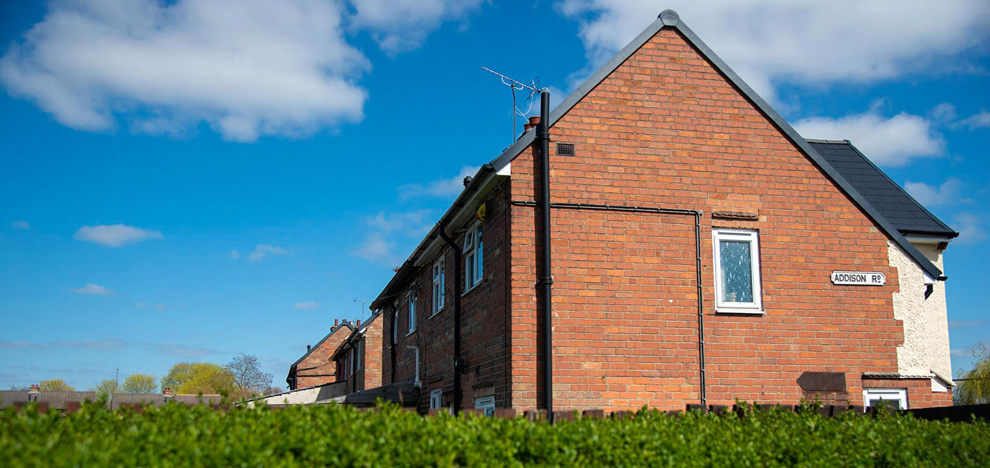 Side of row of houses